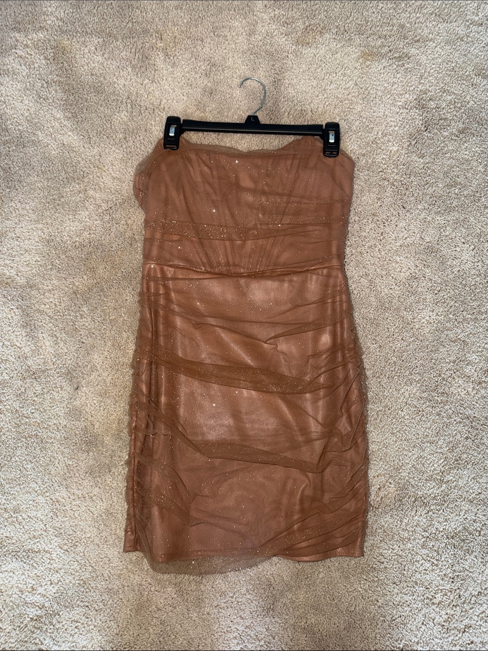 Windsor Sparkle Strapless Copper Dress